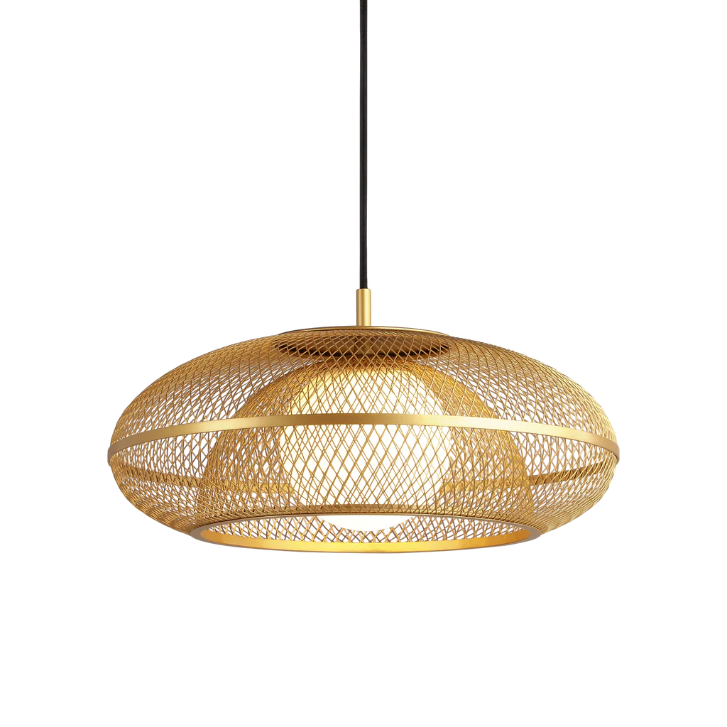 Lustre abat jour en laiton